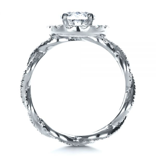 Platinum Platinum Custom Halo Engagement Ring - Front View - 1390