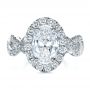 14k White Gold 14k White Gold Custom Halo Engagement Ring - Top View -  1390 - Thumbnail