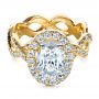 18k Yellow Gold 18k Yellow Gold Custom Halo Engagement Ring - Flat View -  1390 - Thumbnail