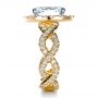 14k Yellow Gold 14k Yellow Gold Custom Halo Engagement Ring - Side View -  1390 - Thumbnail