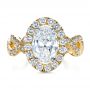 14k Yellow Gold 14k Yellow Gold Custom Halo Engagement Ring - Top View -  1390 - Thumbnail