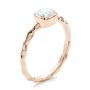 14k Rose Gold 14k Rose Gold Custom Hammered Engagement Ring - Three-Quarter View -  100300 - Thumbnail
