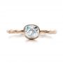18k Rose Gold 18k Rose Gold Custom Hammered Engagement Ring - Top View -  100300 - Thumbnail