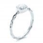14k White Gold 14k White Gold Custom Hammered Engagement Ring - Three-Quarter View -  100300 - Thumbnail