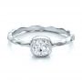 18k White Gold 18k White Gold Custom Hammered Engagement Ring - Flat View -  100300 - Thumbnail