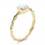 18k Yellow Gold 18k Yellow Gold Custom Hammered Engagement Ring - Three-Quarter View -  100300 - Thumbnail