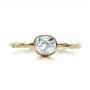 18k Yellow Gold 18k Yellow Gold Custom Hammered Engagement Ring - Top View -  100300 - Thumbnail