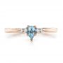14k Rose Gold 14k Rose Gold Custom Hand Engraved Aquamarine And Diamond Engagement Ring - Top View -  100628 - Thumbnail