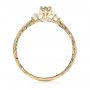14k Yellow Gold 14k Yellow Gold Custom Hand Engraved Aquamarine And Diamond Engagement Ring - Front View -  100628 - Thumbnail