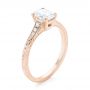 18k Rose Gold 18k Rose Gold Custom Hand Engraved Diamond Engagement Ring - Three-Quarter View -  102979 - Thumbnail