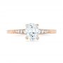 18k Rose Gold 18k Rose Gold Custom Hand Engraved Diamond Engagement Ring - Top View -  102979 - Thumbnail