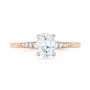 14k Rose Gold 14k Rose Gold Custom Hand Engraved Diamond Engagement Ring - Top View -  102979 - Thumbnail