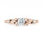 18k Rose Gold 18k Rose Gold Custom Hand Engraved Diamond Engagement Ring - Top View -  103242 - Thumbnail
