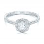  Platinum Platinum Custom Hand Engraved Diamond Engagement Ring - Flat View -  102082 - Thumbnail