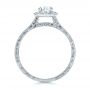 14k White Gold 14k White Gold Custom Hand Engraved Diamond Engagement Ring - Front View -  102082 - Thumbnail