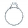 14k White Gold 14k White Gold Custom Hand Engraved Diamond Engagement Ring - Front View -  102082 - Thumbnail