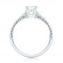 18k White Gold 18k White Gold Custom Hand Engraved Diamond Engagement Ring - Front View -  102979 - Thumbnail