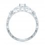 14k White Gold Custom Hand Engraved Diamond Engagement Ring - Front View -  103242 - Thumbnail
