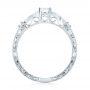 14k White Gold Custom Hand Engraved Diamond Engagement Ring - Front View -  103242 - Thumbnail