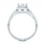 14k White Gold Custom Hand Engraved Diamond Engagement Ring - Front View -  103473 - Thumbnail