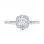 18k White Gold 18k White Gold Custom Hand Engraved Diamond Engagement Ring - Top View -  102082 - Thumbnail