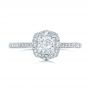  Platinum Platinum Custom Hand Engraved Diamond Engagement Ring - Top View -  102082 - Thumbnail