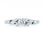  Platinum Platinum Custom Hand Engraved Diamond Engagement Ring - Top View -  103242 - Thumbnail