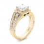 14k Yellow Gold 14k Yellow Gold Custom Hand Engraved Diamond Engagement Ring - Three-Quarter View -  103473 - Thumbnail