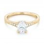 18k Yellow Gold 18k Yellow Gold Custom Hand Engraved Diamond Engagement Ring - Flat View -  102979 - Thumbnail