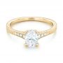 18k Yellow Gold 18k Yellow Gold Custom Hand Engraved Diamond Engagement Ring - Flat View -  102979 - Thumbnail