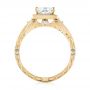 18k Yellow Gold 18k Yellow Gold Custom Hand Engraved Diamond Engagement Ring - Front View -  103473 - Thumbnail