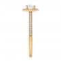 14k Yellow Gold Custom Hand Engraved Diamond Engagement Ring - Side View -  102082 - Thumbnail