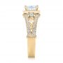 14k Yellow Gold 14k Yellow Gold Custom Hand Engraved Diamond Engagement Ring - Side View -  103473 - Thumbnail