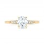 14k Yellow Gold 14k Yellow Gold Custom Hand Engraved Diamond Engagement Ring - Top View -  102979 - Thumbnail