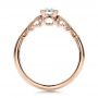 18k Rose Gold 18k Rose Gold Custom Hand Engraved Diamond Solitaire Engagement Ring - Front View -  100700 - Thumbnail