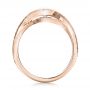 14k Rose Gold 14k Rose Gold Custom Hand Engraved Diamond Solitaire Engagement Ring - Front View -  100791 - Thumbnail