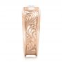 14k Rose Gold 14k Rose Gold Custom Hand Engraved Diamond Solitaire Engagement Ring - Side View -  100655 - Thumbnail
