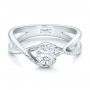  Platinum Platinum Custom Hand Engraved Diamond Solitaire Engagement Ring - Flat View -  100791 - Thumbnail