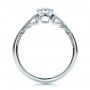 14k White Gold Custom Hand Engraved Diamond Solitaire Engagement Ring - Front View -  100700 - Thumbnail