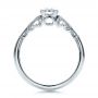 14k White Gold Custom Hand Engraved Diamond Solitaire Engagement Ring - Front View -  100700 - Thumbnail