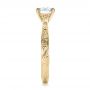 14k Yellow Gold 14k Yellow Gold Custom Hand Engraved Diamond Solitaire Engagement Ring - Side View -  100608 - Thumbnail