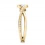 18k Yellow Gold 18k Yellow Gold Custom Hand Engraved Diamond Solitaire Engagement Ring - Side View -  100791 - Thumbnail