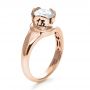 18k Rose Gold 18k Rose Gold Custom Hand Engraved Engagement Ring - Three-Quarter View -  1121 - Thumbnail