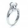 18k White Gold Custom Hand Engraved Engagement Ring - Three-Quarter View -  1121 - Thumbnail