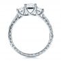  Platinum Custom Hand Engraved Engagement Ring - Front View -  100115 - Thumbnail