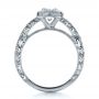  Platinum Custom Hand Engraved Engagement Ring - Front View -  1413 - Thumbnail