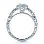 14k White Gold 14k White Gold Custom Hand Engraved Engagement Ring - Front View -  1413 - Thumbnail