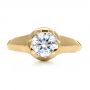 18k Yellow Gold 18k Yellow Gold Custom Hand Engraved Engagement Ring - Top View -  1121 - Thumbnail