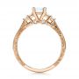 18k Rose Gold 18k Rose Gold Custom Hand Engraved Diamond Engagement Ring - Front View -  101285 - Thumbnail