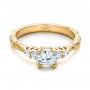 14k Yellow Gold 14k Yellow Gold Custom Hand Engraved Diamond Engagement Ring - Flat View -  101285 - Thumbnail